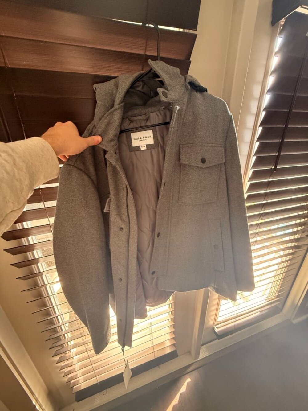 Cole Haan Grey Wool Car Coat
